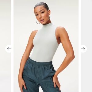 BP Grey Mock Neck Sleeveless Bodysuit